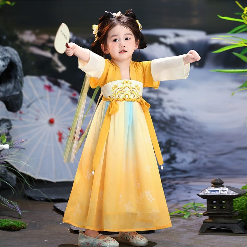 女宝宝汉服连衣裙薄款甜美古风小女孩超仙襦裙女童幼儿国风唐装夏
