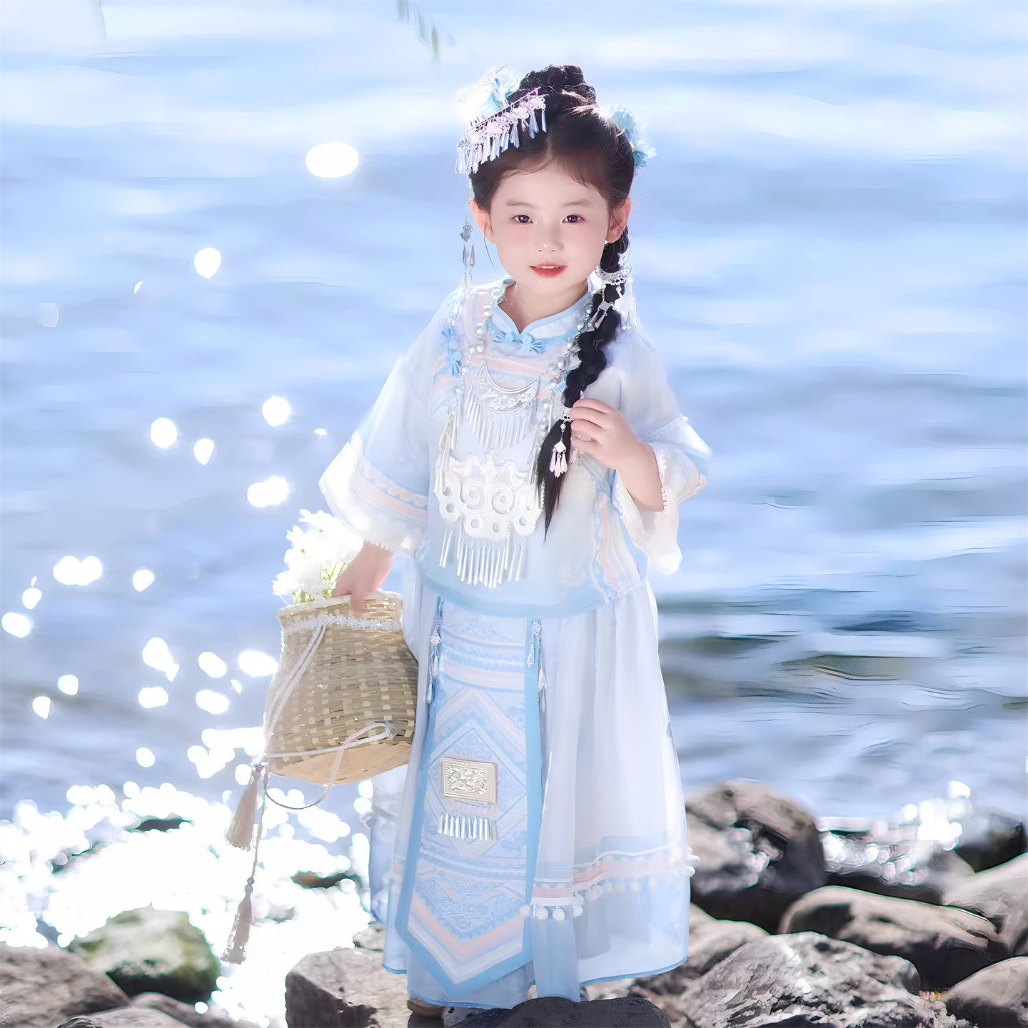 女童汉服2026夏季新款古风超仙中国民族风小女孩儿童唐装两件套