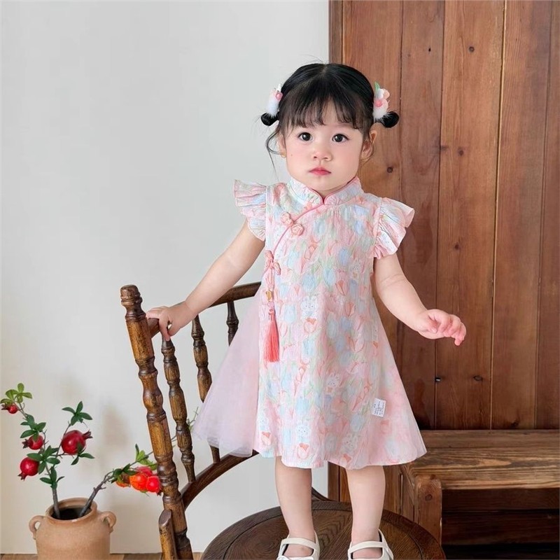 女童连衣裙2026新款夏装儿童公主裙女宝夏季新中式国风礼服旗袍裙