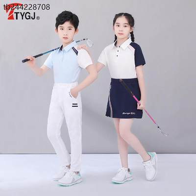 TTYGJ儿童高尔夫服装夏季短袖POLO衫男女童衣服青少年运动T恤童装