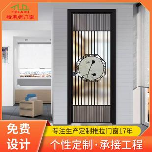 佛山厂家钛镁铝合金平开门厨房隔音钢化玻璃门浴室厕所卫生间门