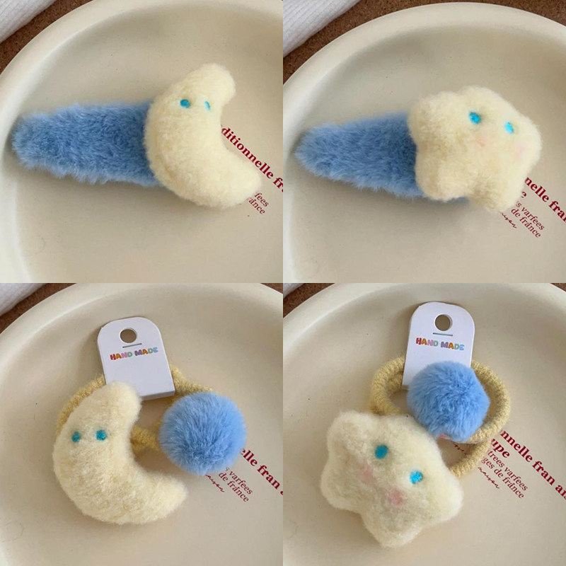 软妹奶黄星星月亮发夹发绳儿童毛绒绒bb夹女童可爱发圈皮筋发饰,饰品/流行首饰/时尚饰品新,发饰,淘宝优惠券,粉丝福利购,淘宝优惠卷
