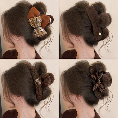 发量多大号抓夹毛绒鲨鱼夹发卡