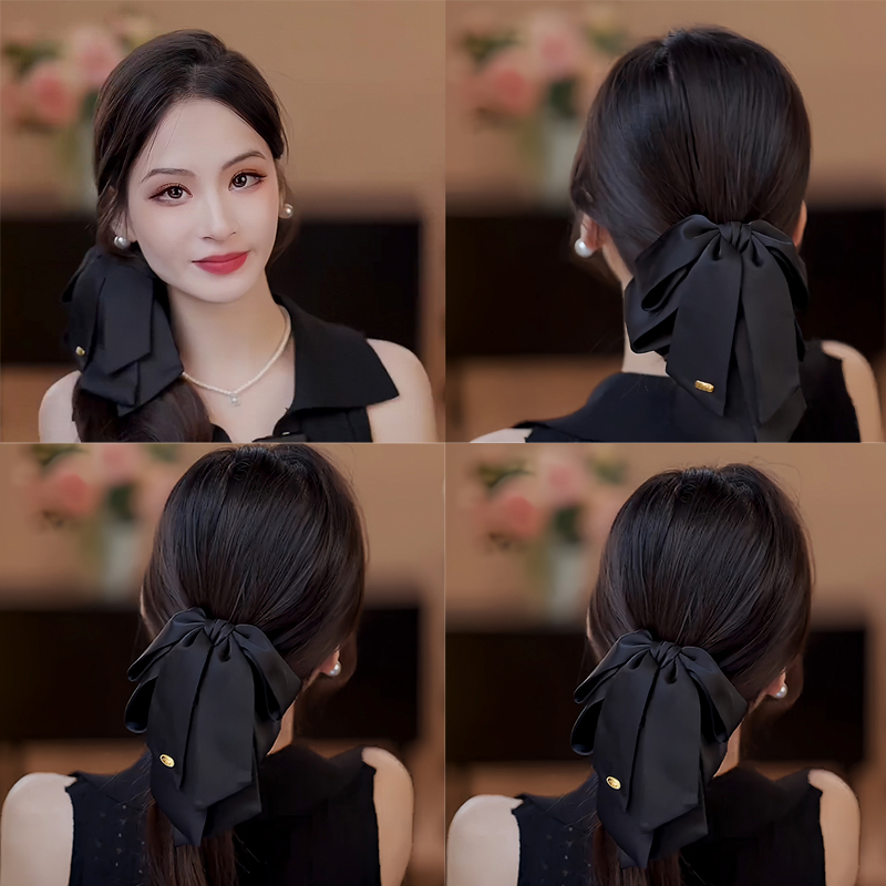 2025新款缎面蝴蝶结抓夹头饰