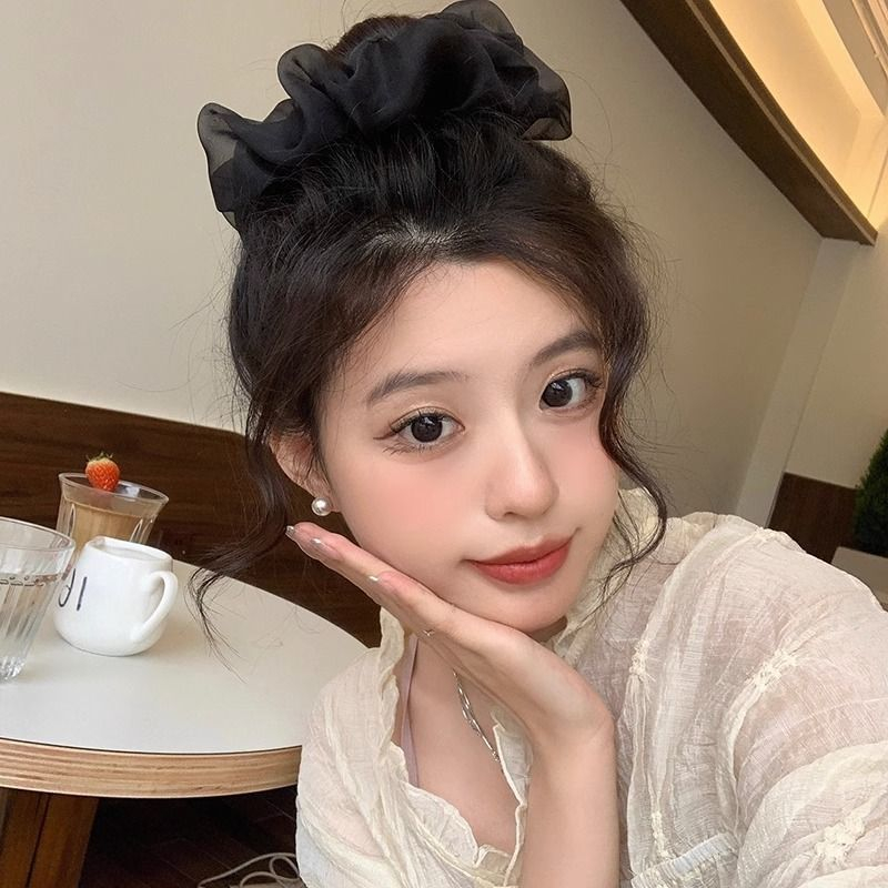 韩国人鱼泡泡网纱大肠发圈女高级感大号头绳优雅皮筋女扎头发皮套