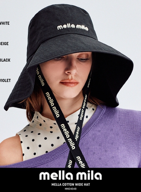 Mellamila韩国正品夏季大帽檐渔夫帽休闲时尚户外百搭防晒遮阳帽