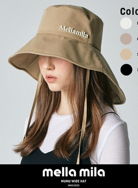 Mellamila渔夫帽大帽檐韩国正品盆帽夏女款户外防晒遮阳太阳帽子
