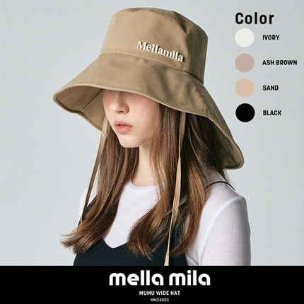 Mellamila渔夫帽大帽檐韩国正品盆帽夏女款户外防晒遮阳太阳帽子