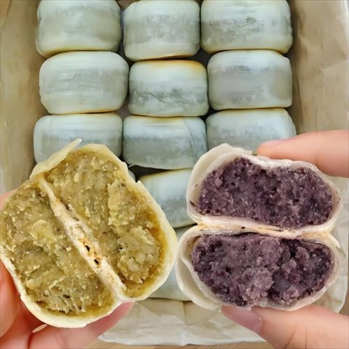 抹茶绿豆饼整箱早餐厦门馅饼冰皮老式绿豆糕点心充饥零食休闲食品