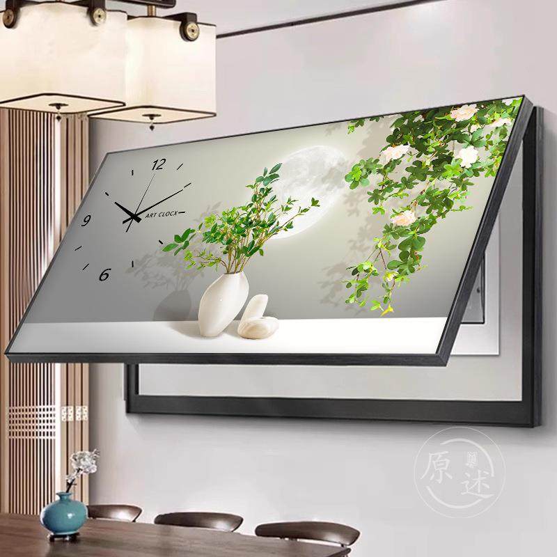 大尺寸电表箱装饰画遮挡配电箱空开箱电闸盒带钟表总电源开关挂画