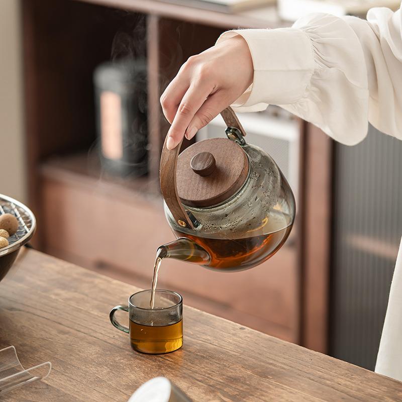 防爆玻璃煮茶壶专用电陶炉烧水壶泡茶壶明火玻璃壶耐高温蒸煮茶具