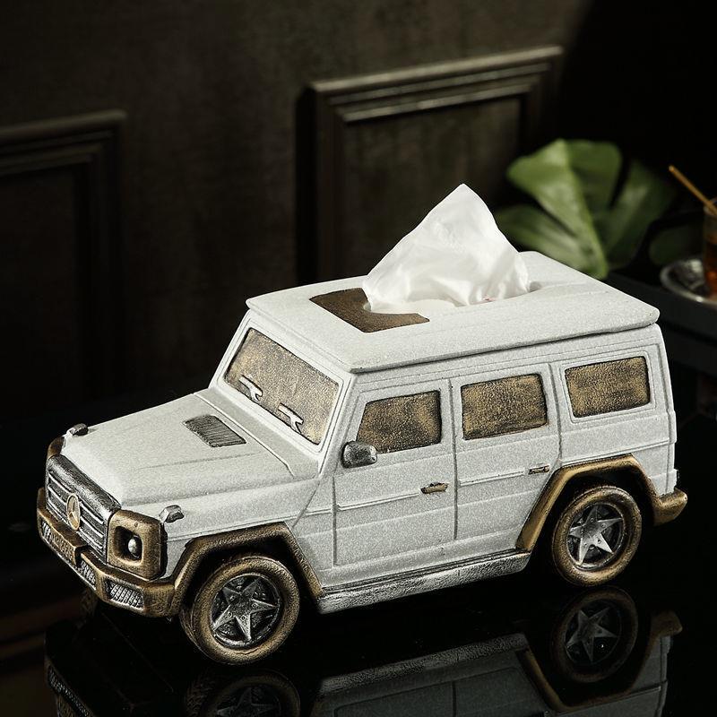 Z2J大号小车模型纸巾盒创意复古茶几客厅轻奢高挡抽纸盒摆件餐巾