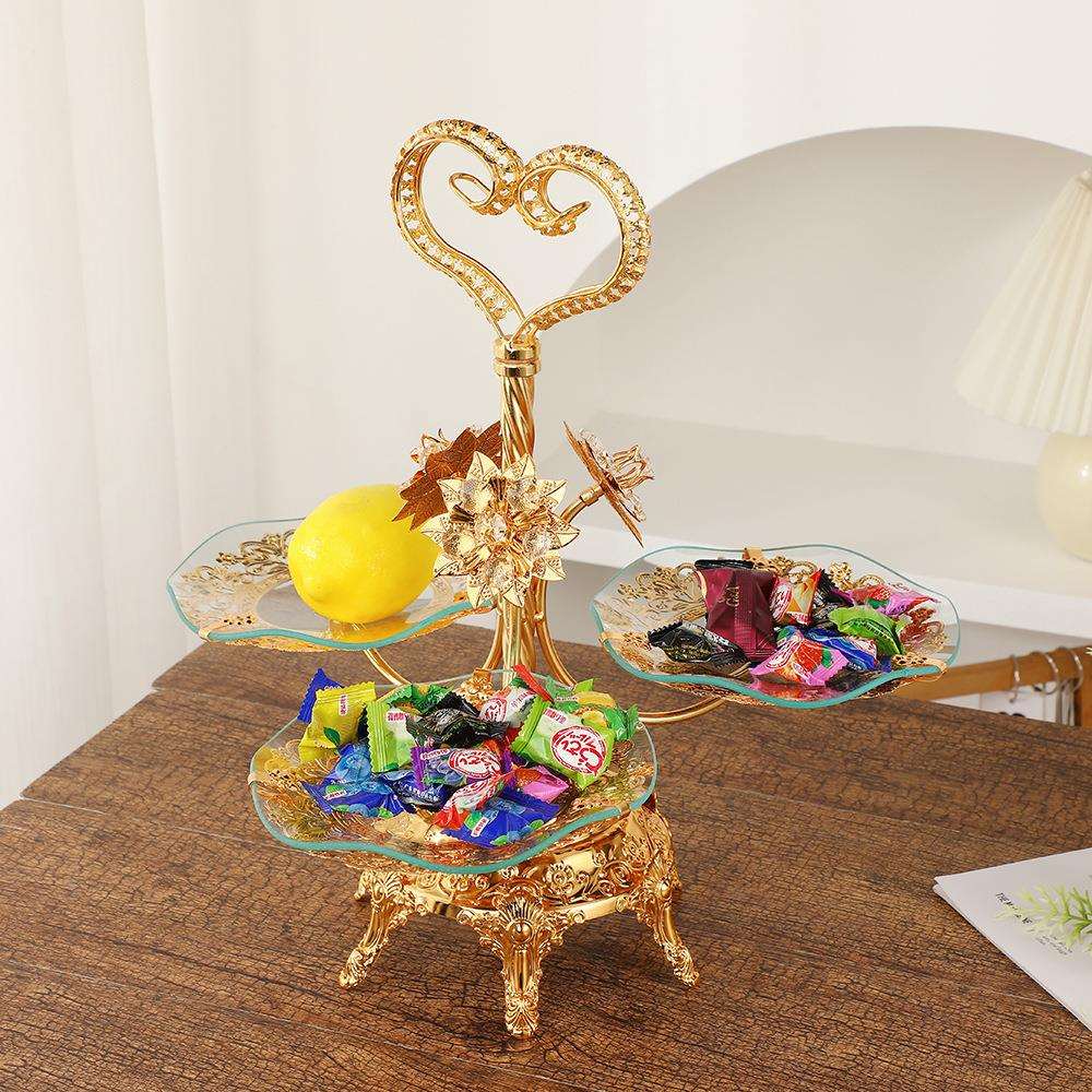 2020新款轻奢风创意家用客厅酒店茶几水晶果盘欧式水果盘