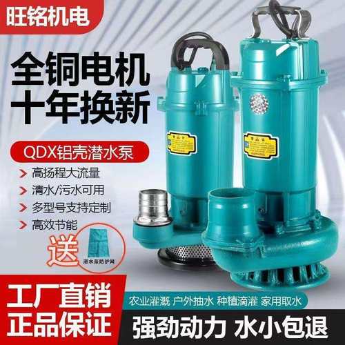 上海潜水泵清水泵220V农用灌溉家用人民3寸4寸大流量高扬程抽水泵