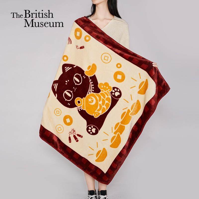 大英博物馆盖亚·巴斯特系列萌猫锦鲤沙发盖毯午睡毯,玩具/童车/益智/积木/模型,其它,淘宝优惠券,粉丝福利购,淘宝优惠卷