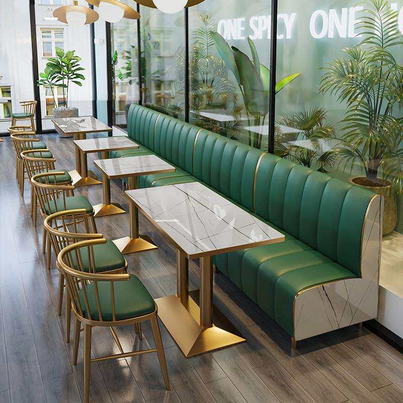 卡座沙发桌椅咖啡馆烧烤餐饮店凳子汉堡店甜品奶茶店桌椅组合商用