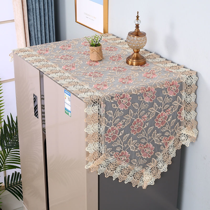 冰箱防尘盖布顶部散热型欧式美式重视蕾丝盖巾双开门防尘罩洗衣机