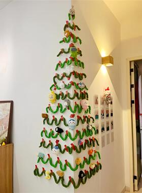 圣诞树冰条粗毛线diy墙角圣诞猫尾巴超粗毛线圣诞节居家氛围布置