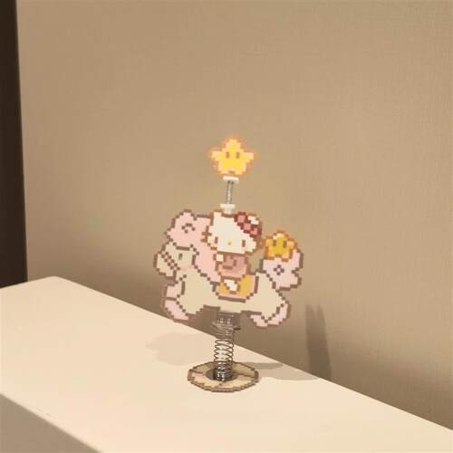 拼豆摇摇乐弹簧底座成品摇摇立牌桌面摆件手工diy小配件拼豆工具