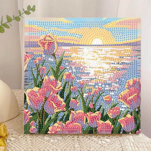 风景花卉系列钻石画diy手工粘贴装饰画儿童学生益智摆台海上生花