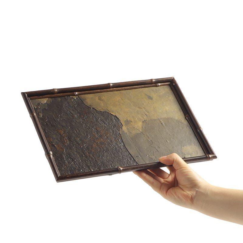 2020新款 创意岩石竹制奉茶盘干泡茶台中式禅意茶具收纳托盘杯垫