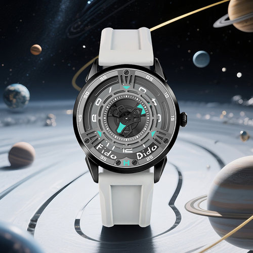 fidodido炫酷机械风星球石英腕表