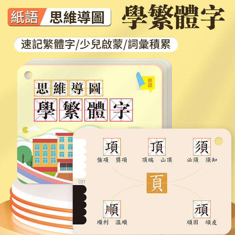 繁体儿童思维导图汉字部首拓展