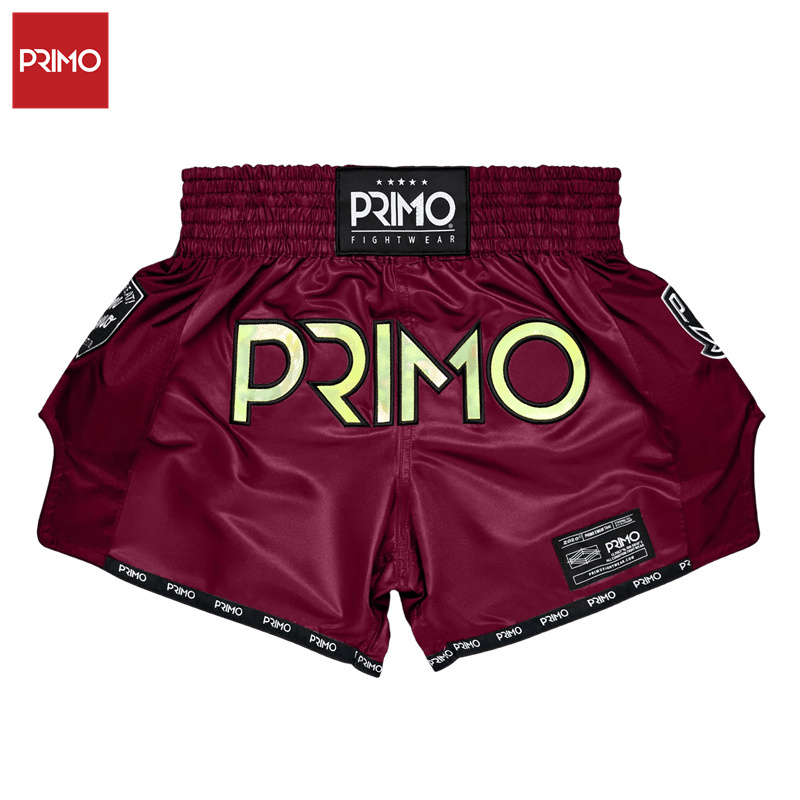 PrimoFightWear泰拳短裤MMA拳击格斗短裤勇士红
