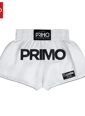 PRIMO曼巴系列泰拳短裤男女通用运动短裤拳击格斗White白色