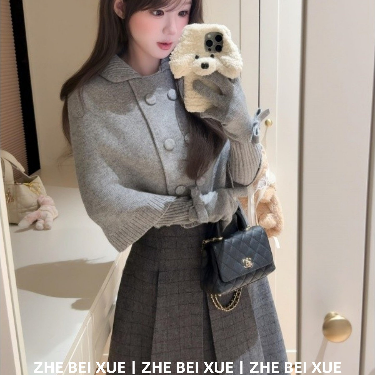 套装女韩式小香风设计感毛呢外套高级感半身裙独特漂亮冬装一整套,女装/女士精品,时尚套装,淘宝优惠券,粉丝福利购,淘宝优惠卷