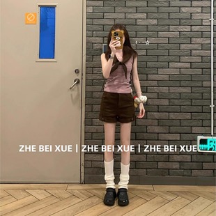 一整套 套装 夏季 条纹背心吊带上衣小个子辣妹包臀短热裤 巨好看夏装