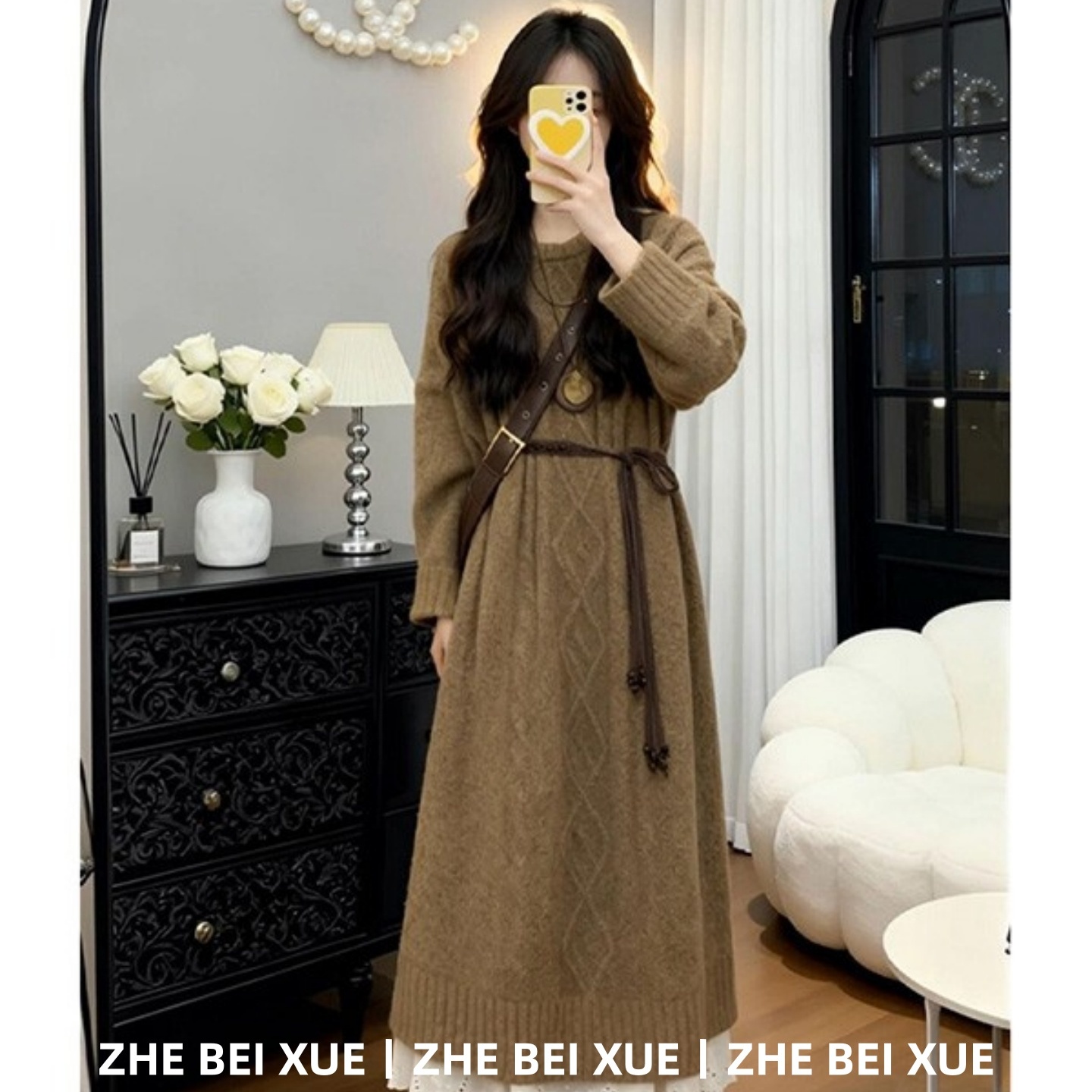 【赠送运费险】长袖麻花长袖长裙