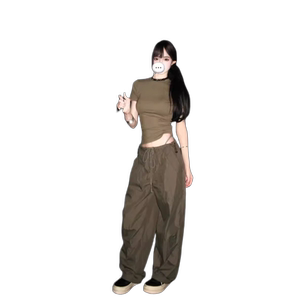夏装搭配一整套女夏季辣妹显瘦圆领短袖T恤休闲裤独特绝美小套装