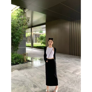 一整套入秋穿搭韩系气质短款针织开衫外套显瘦吊带背心半身裙套装