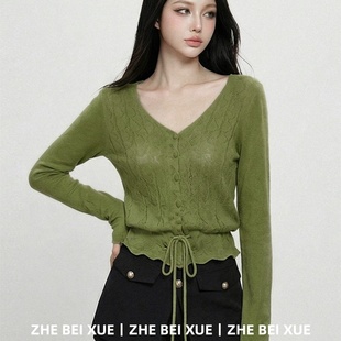 套装女温柔慵懒风长袖针织开衫纽扣修身短裤子独特漂亮冬装一整套