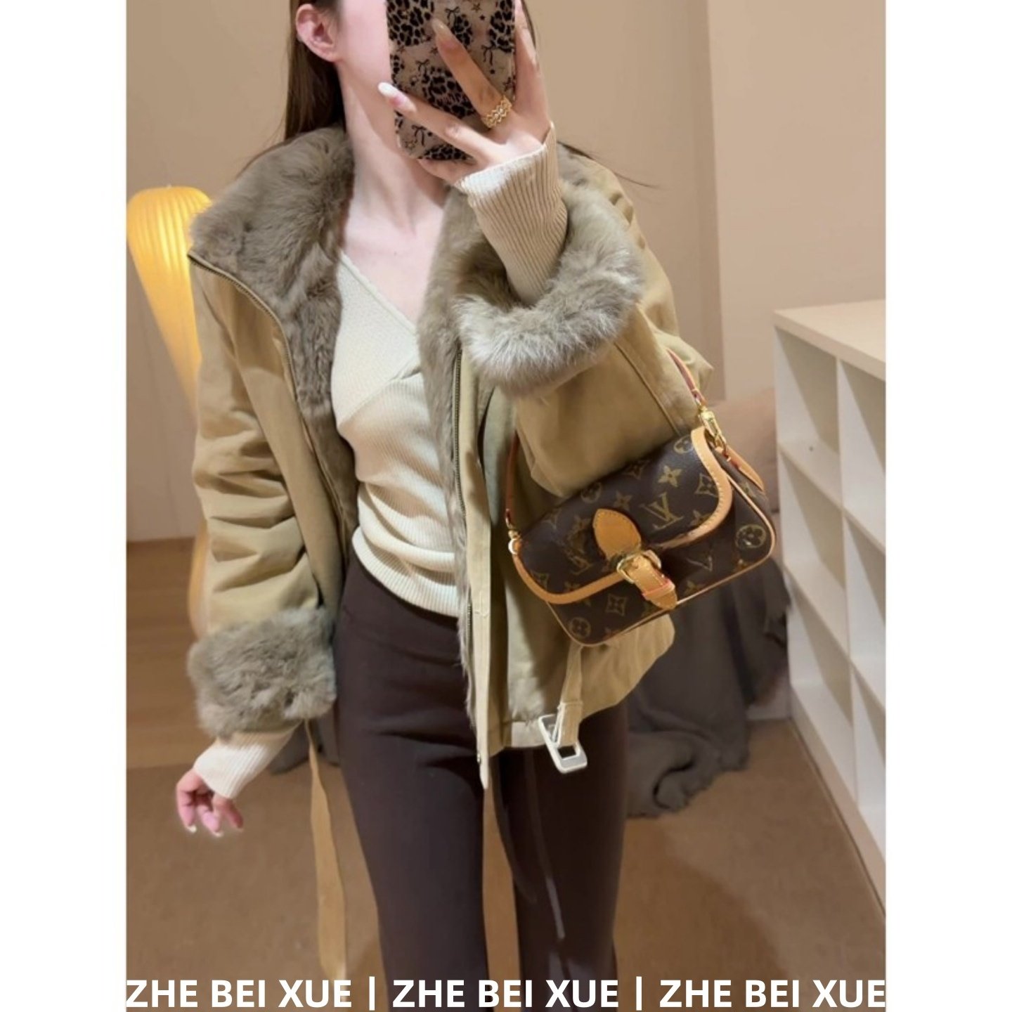 套装女毛绒宽松夹克外套打底上衣高腰微喇裤子独特漂亮冬装一整套,女装/女士精品,时尚套装,淘宝优惠券,粉丝福利购,淘宝优惠卷