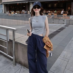 套装女2024夏季新款运动休闲背心上衣工装阔腿裤子夏装搭配一整套