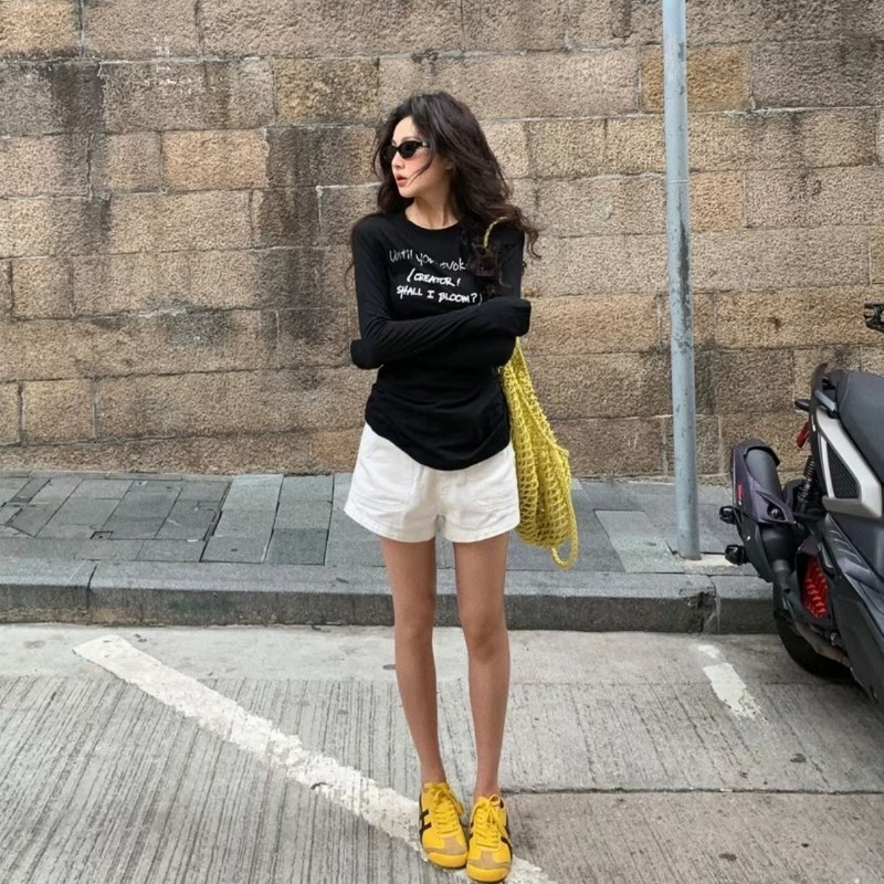 冷淡风盐系穿搭套装夏季薄款防晒长袖t恤休闲短裤夏装搭配一整套