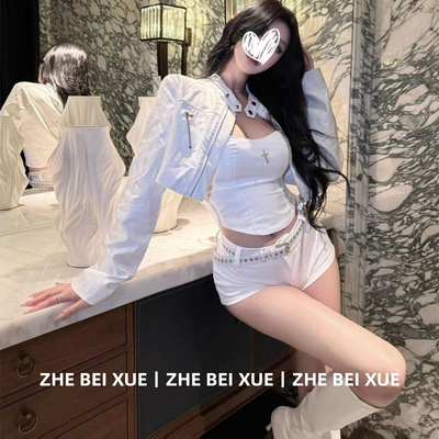 【赠送运费险】短款皮衣白色外套