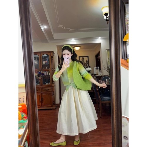 【赠送运费险】针织开衫半身长裙