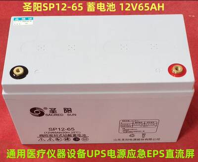 圣阳SP12-65 蓄电池 12V65AH铅酸免维护适用于UPS、EPS光能发电