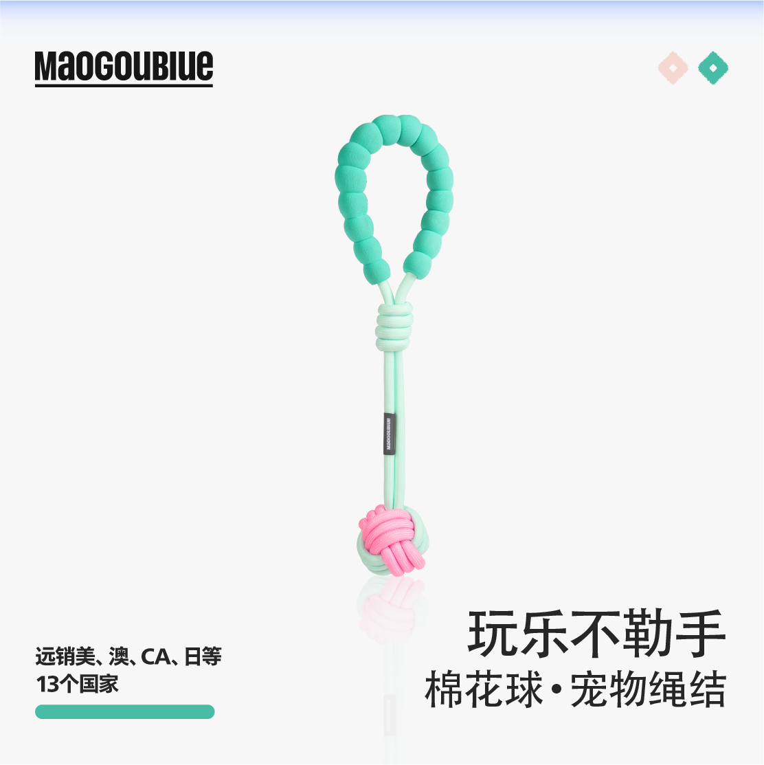 猫狗蓝绳结玩具耐咬解闷