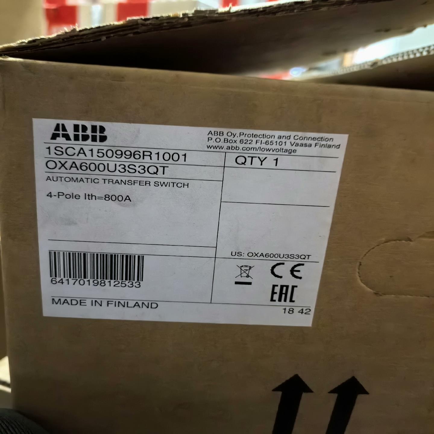 ABB自动转换开关OXA600U3S3QT~议价