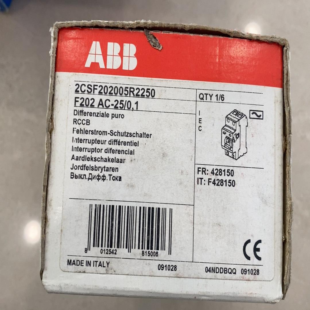 F202AC-25/0.01 ABB电磁式漏电保护开关