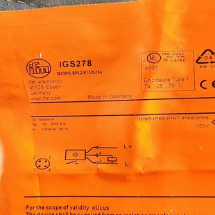 全新德国易福门IFM传感器IGS278
