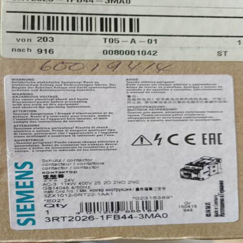 接触器3RT2026-1FB44-3MA0 断路器3VA5215-5EC31-0AA0议价