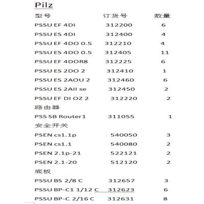 【工控自动化】Pilz 皮尔兹多个型号欢迎咨询pnoz pssu psen议价