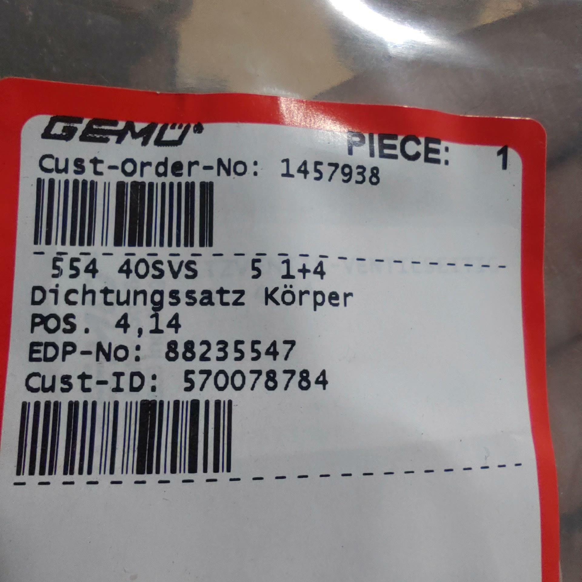 （设备配件）GEMU维护包1457938垫片88235547