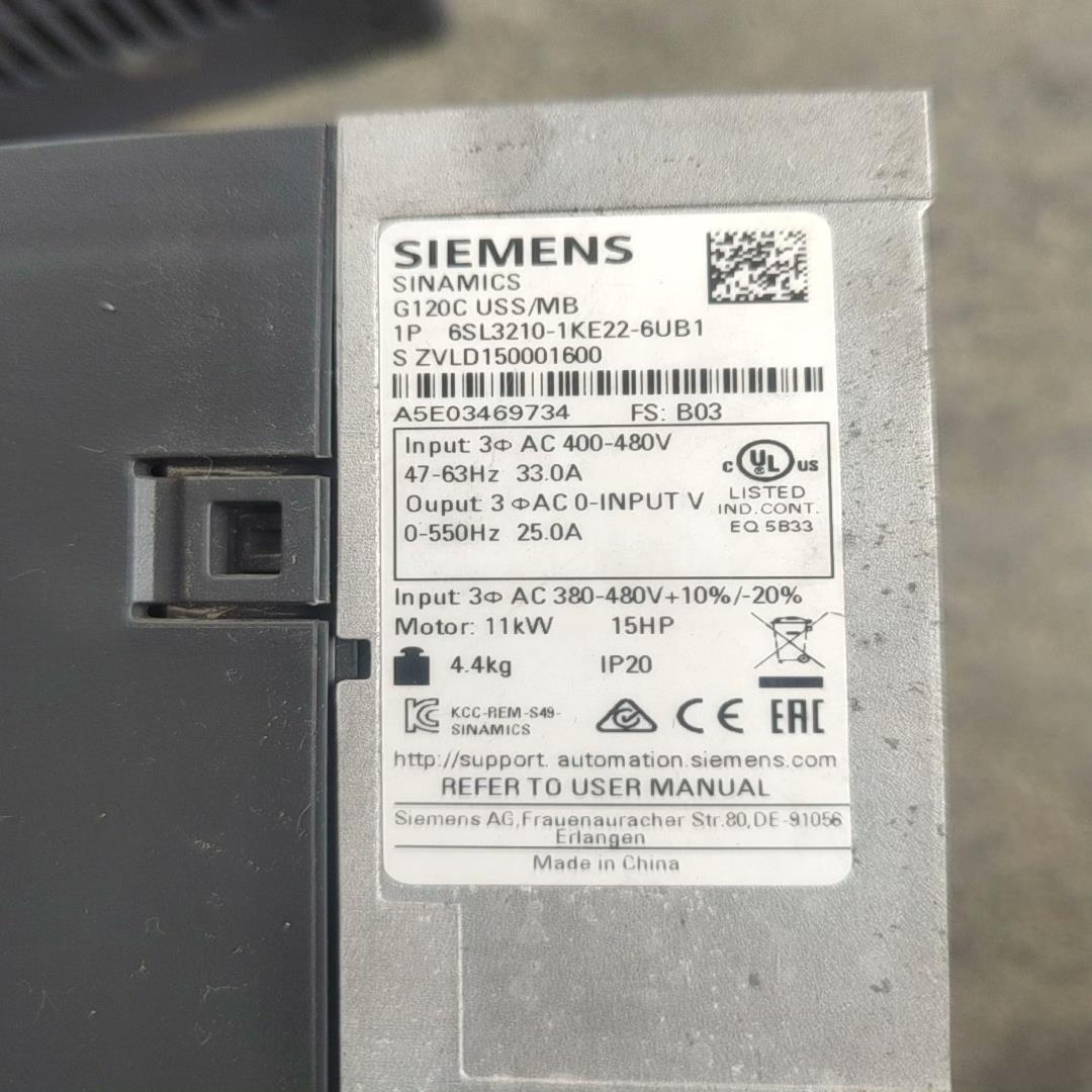 西门子变频器G120C USS/MB 6SL3210-1KE