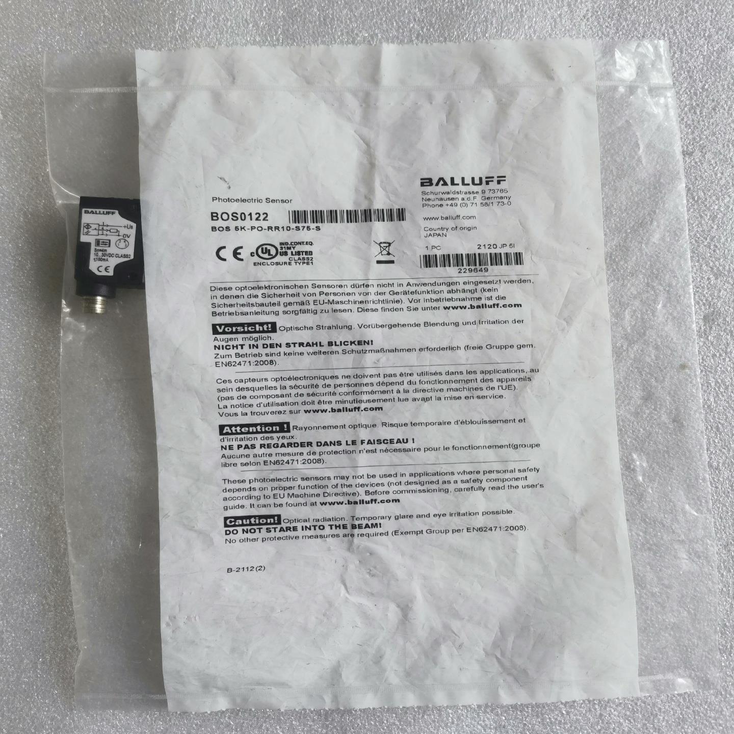 全新原装BALLUFF巴鲁夫 BOS0122 BOS 5K-